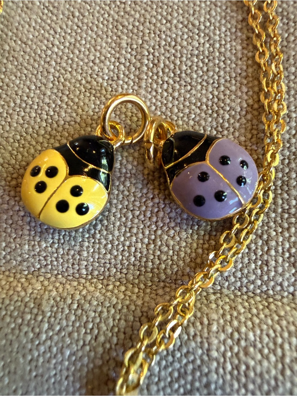 Joan Rivers Lady Bug Set Necklace & Bracelet with X Charms Multicolor Gold - Picture 7 of 10
